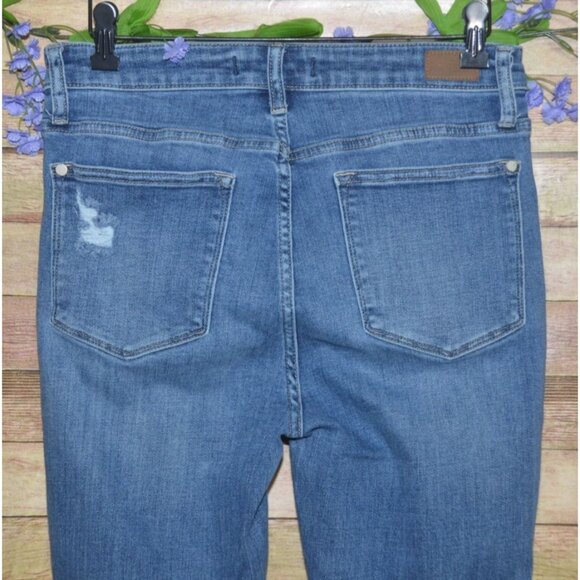 Judy Blue Distressed Ankle Skinny Fit Blue Jeans Size 9/29 Split Raw Hems Casual - Picture 7 of 12